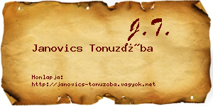 Janovics Tonuzóba névjegykártya